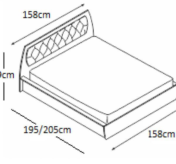 Κρεβάτι ξύλινο με δερμάτινη/ύφασμα TAIS 140x190 DIOMMI 45-043