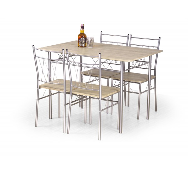 FAUST set + 4 chairs color: sonoma oak DIOMMI V-CH-FAUST-ZESTAW
