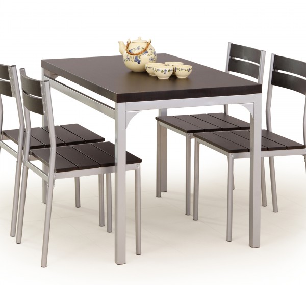 MALCOLM table + 4 chairs color: wenge DIOMMI V-CH-MALCOLM-ZESTAW-WENGE