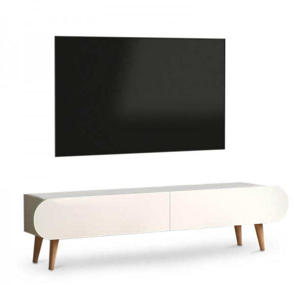 Έπιπλο τηλεόρασης Lotus Megapap από μελαμίνη χρώμα λευκό 120x30x40εκ.
